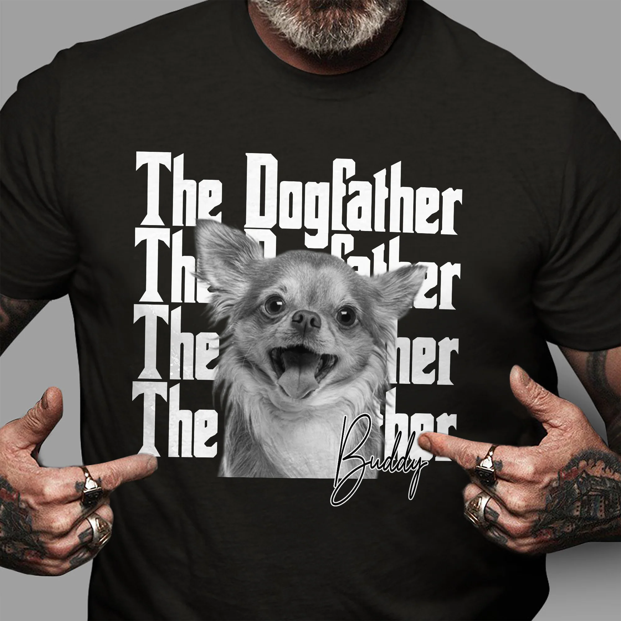 Personalized Vintage Photo The Dogfather Catfather Comfort Shirt For Dog Cat Lovers HA75 921568 - Image 3