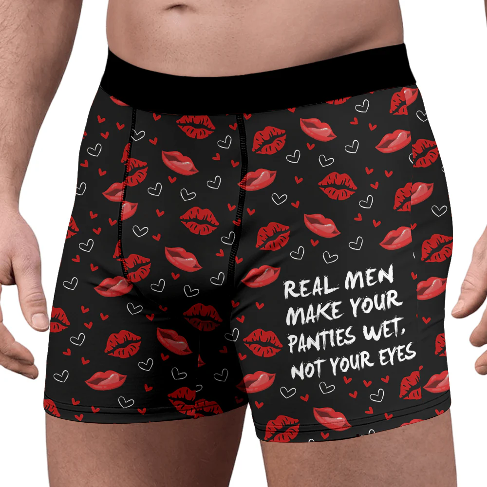 Real Men Make Your Panties Wet Not Your Eyes Man's Boxer Valentine's Day, Anniversary Gift HA75 891854 - Image 5