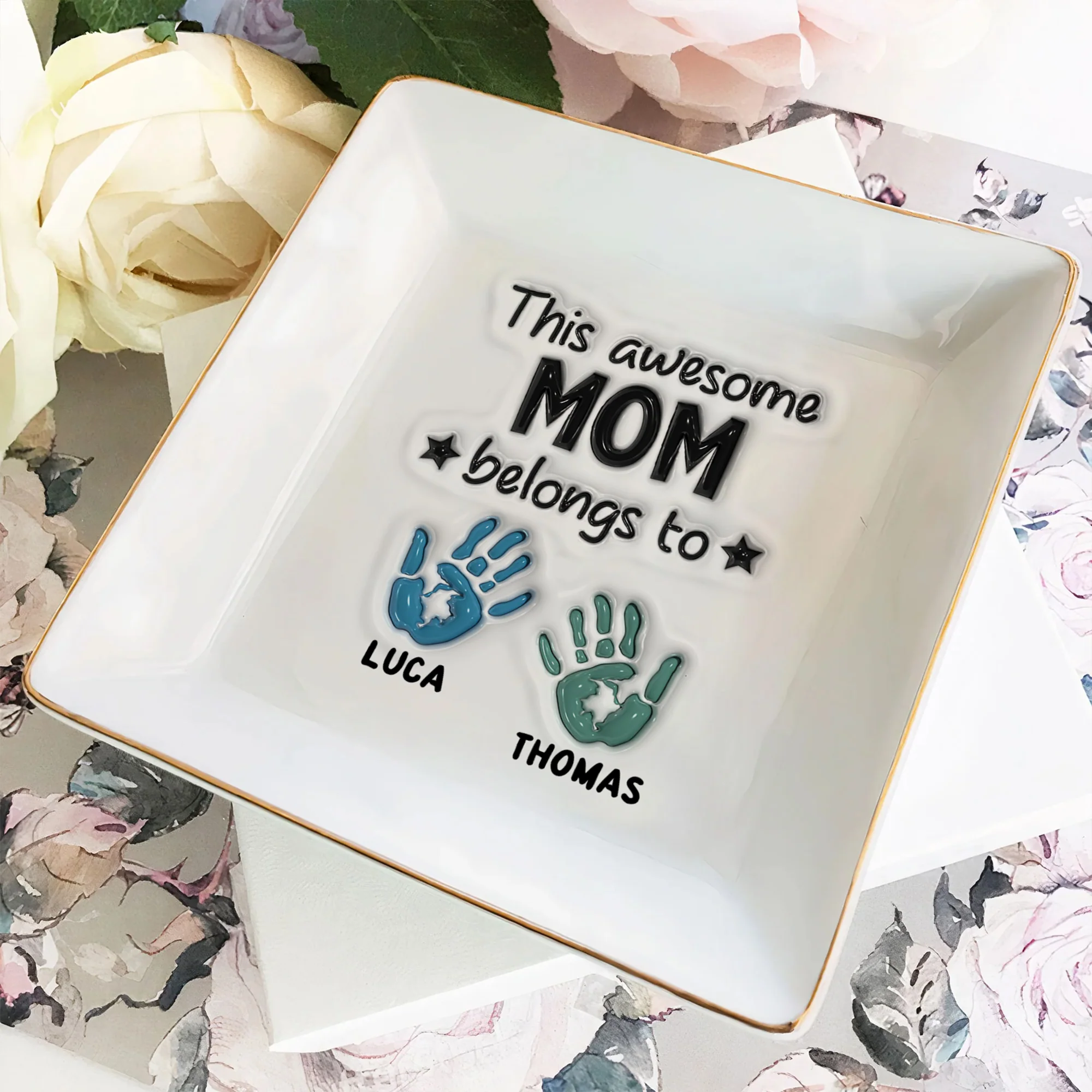 This Awesome Mom Belongs To Personalized Jewelry Dish Mother's Day Gift for Mom HA75 892068 - Image 3