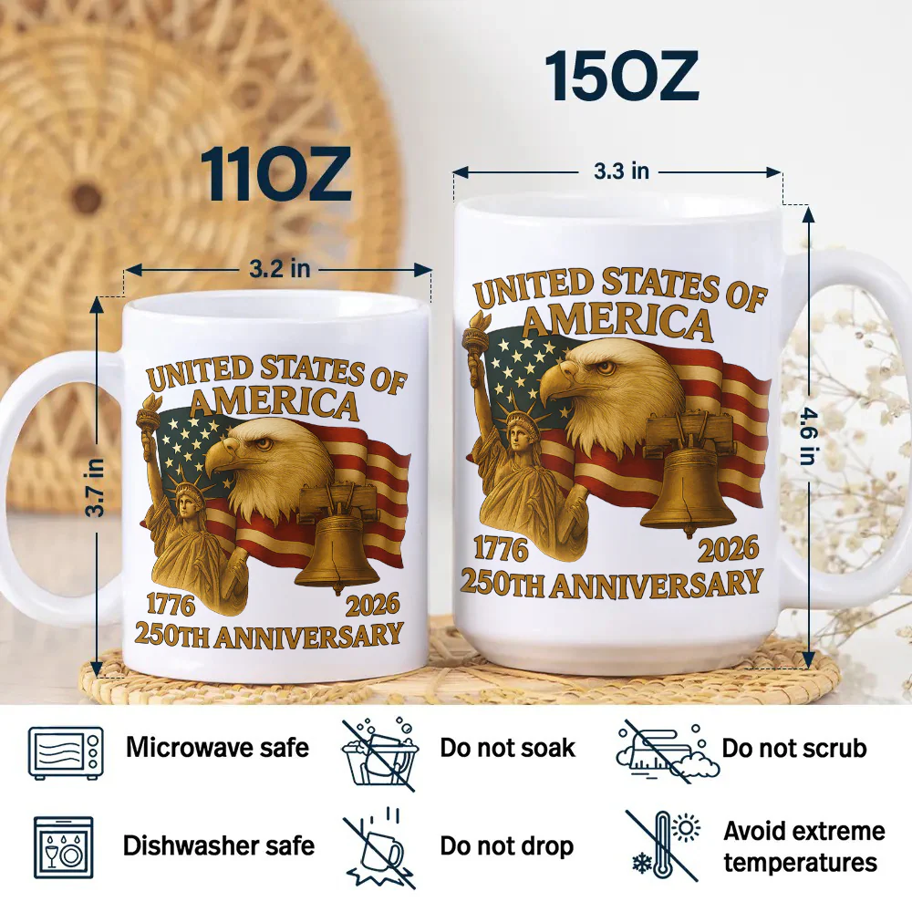 United States Of America 250th Anniversary White Mug HA75 898046 - Image 7