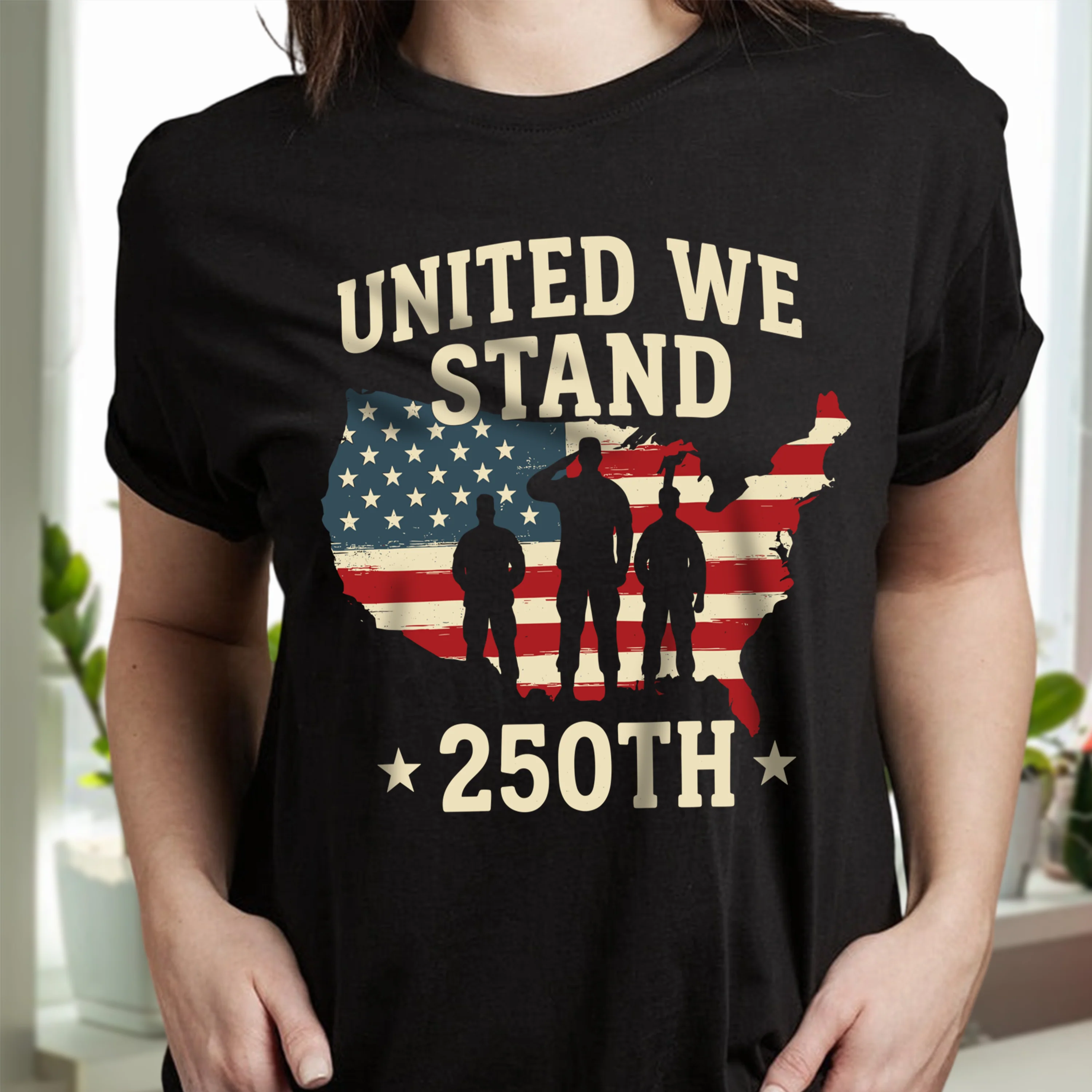United We Stand 250th Anniversary USA Veteran Dark Shirt HA75 897302 - Image 5