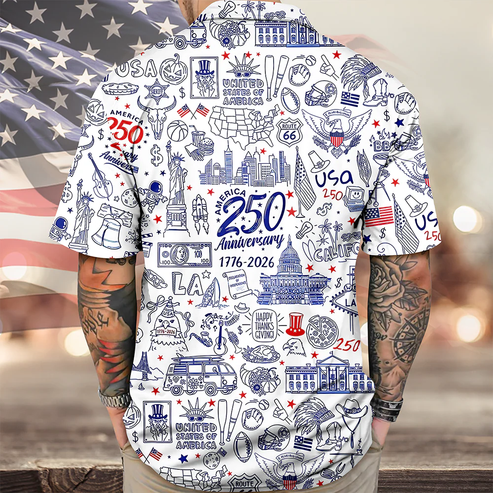 USA 250th Anniversary Patriotic Hawaii Shirt HA75 920884 - Image 4
