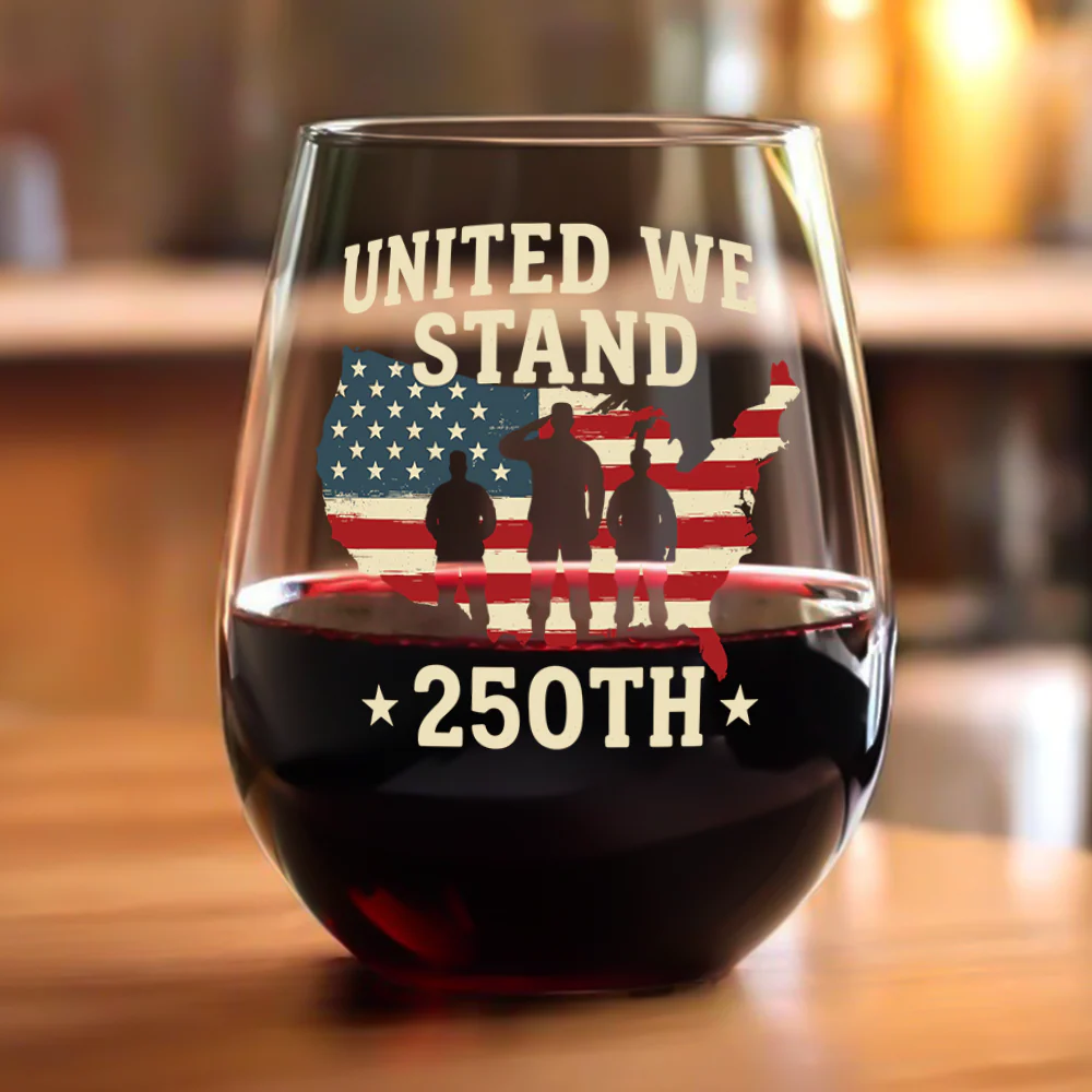 We Stand 250th Anniversary USA Veteran Wine Glass HA75 897312 - Image 7