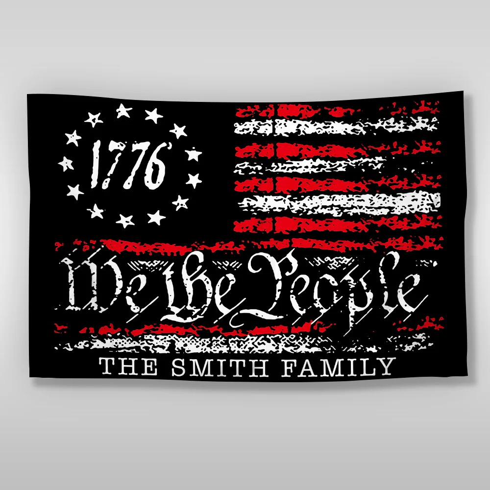 We The People Black And Red USA American Double-Sided Flag HA75 898222 - Image 2