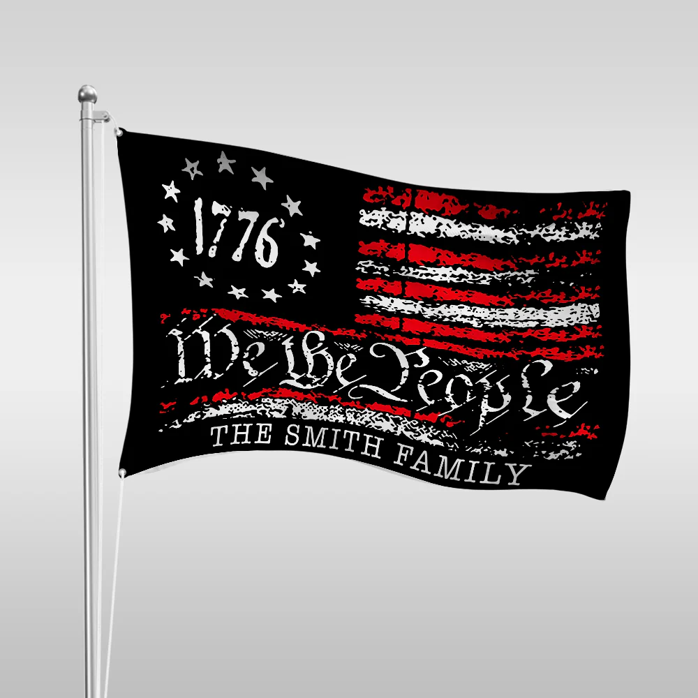 We The People Black And Red USA American Double-Sided Flag HA75 898222 - Image 3
