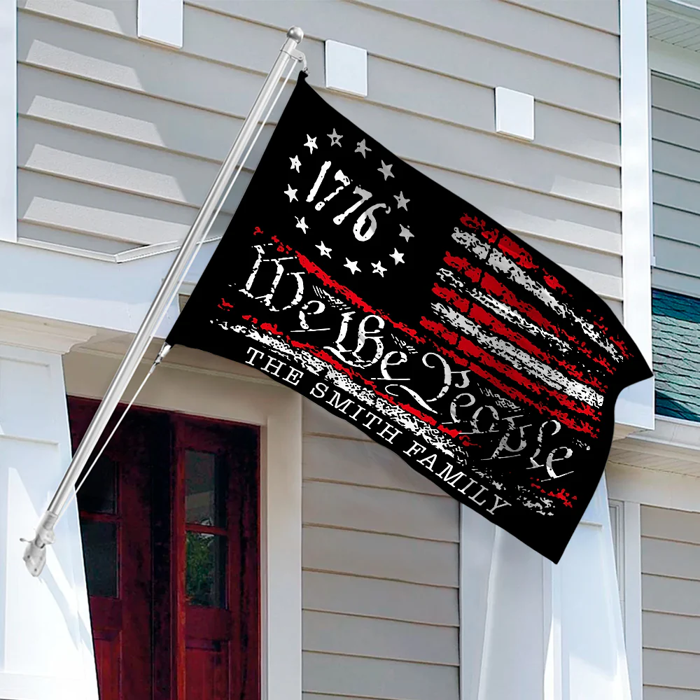 We The People Black And Red USA American Double-Sided Flag HA75 898222 - Image 5