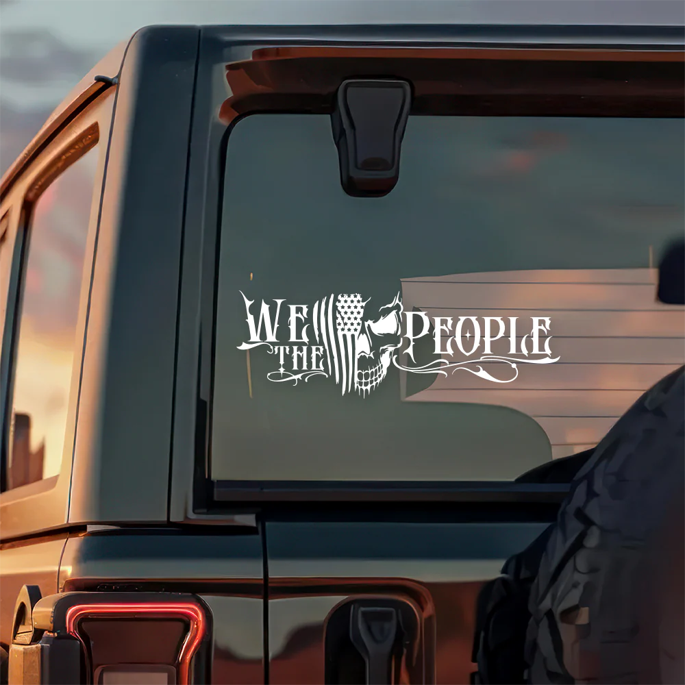 We the People Skull American Flag Car Window Decal Sticker HA75 898968 - Image 4