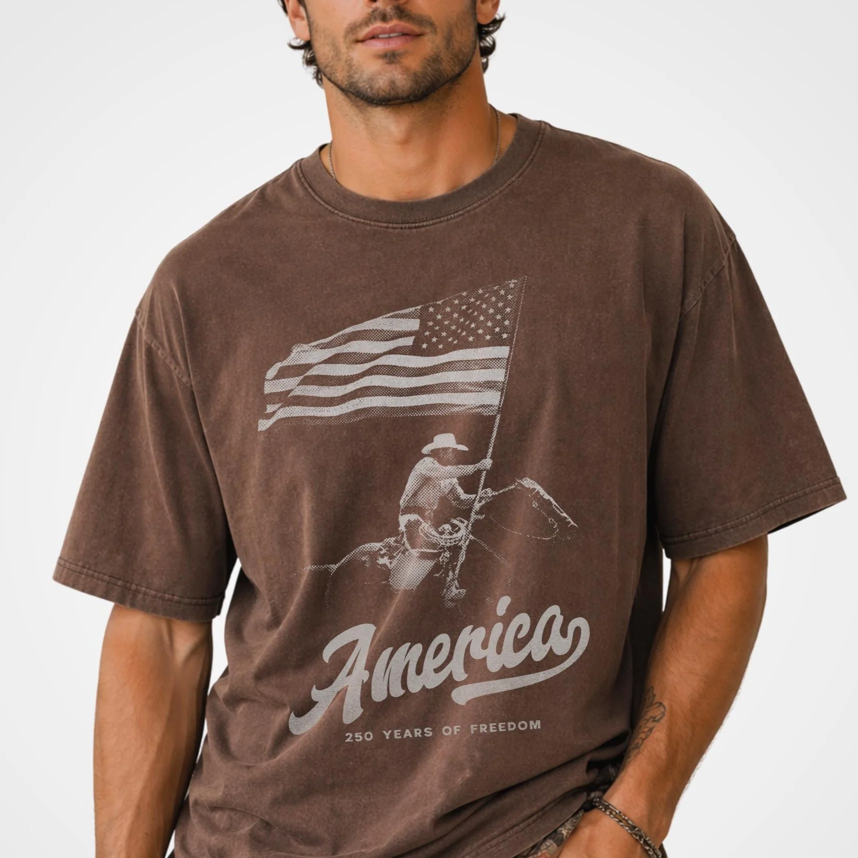 250 Years Of Freedom America Patriotic Cowboy Independence Comfort Shirt LM32 669213 - Image 2