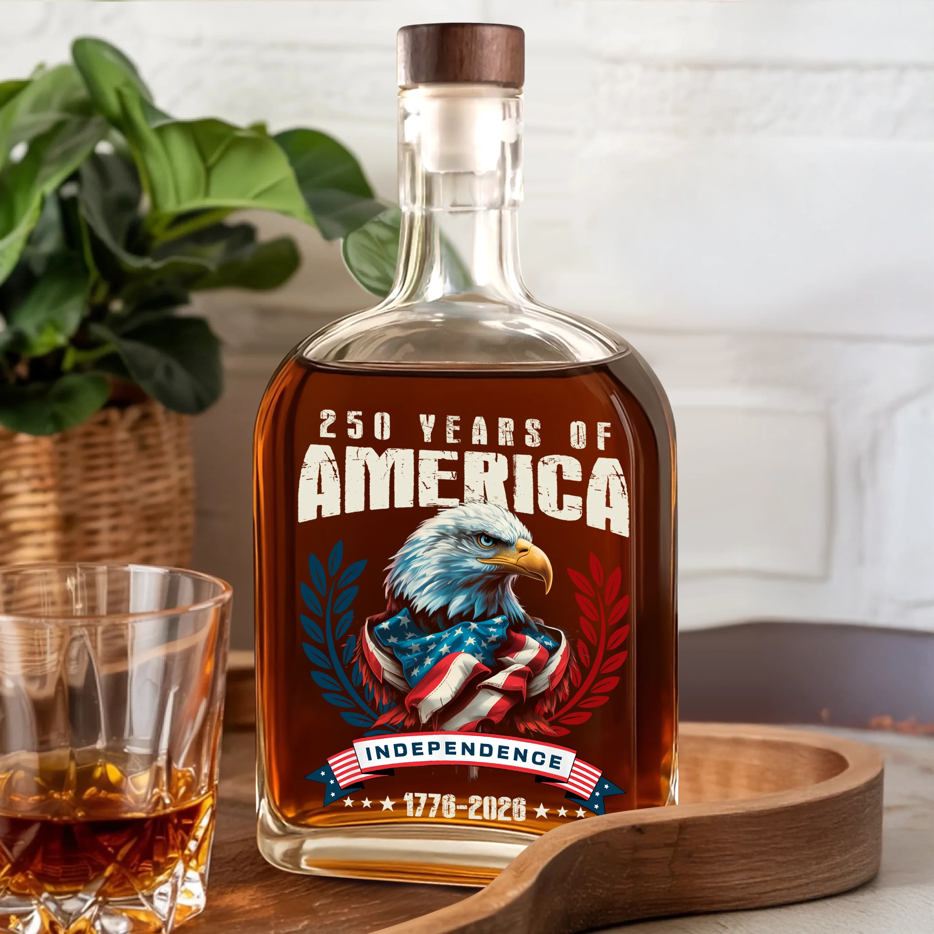 250 Years of America Eagle Independence Day Patriotic Whiskey Bottle LM32 895259 - Image 6
