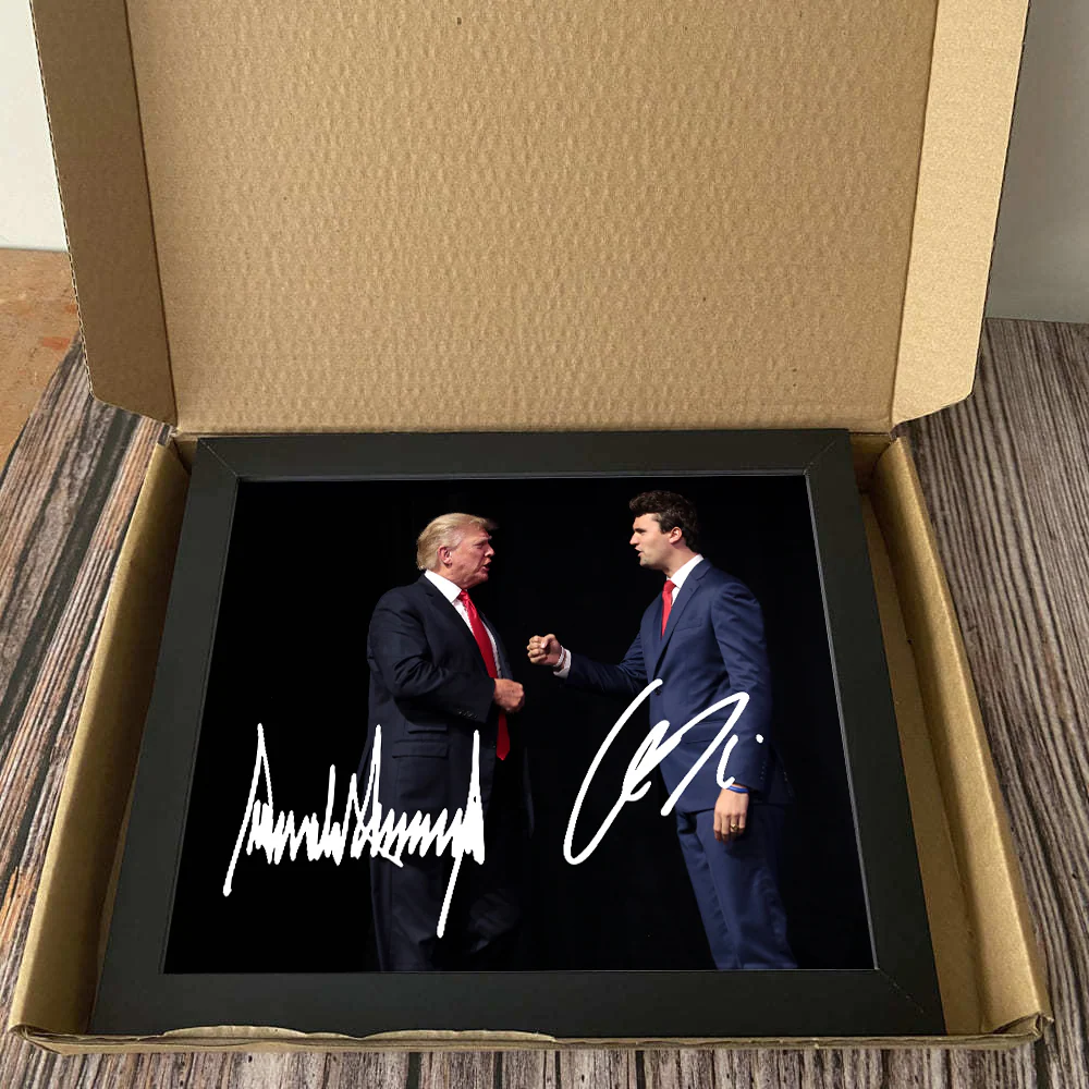 Charlie Kirk - Donald Trump Autographed Signed Picture Frame LM32 65505 - Image 7