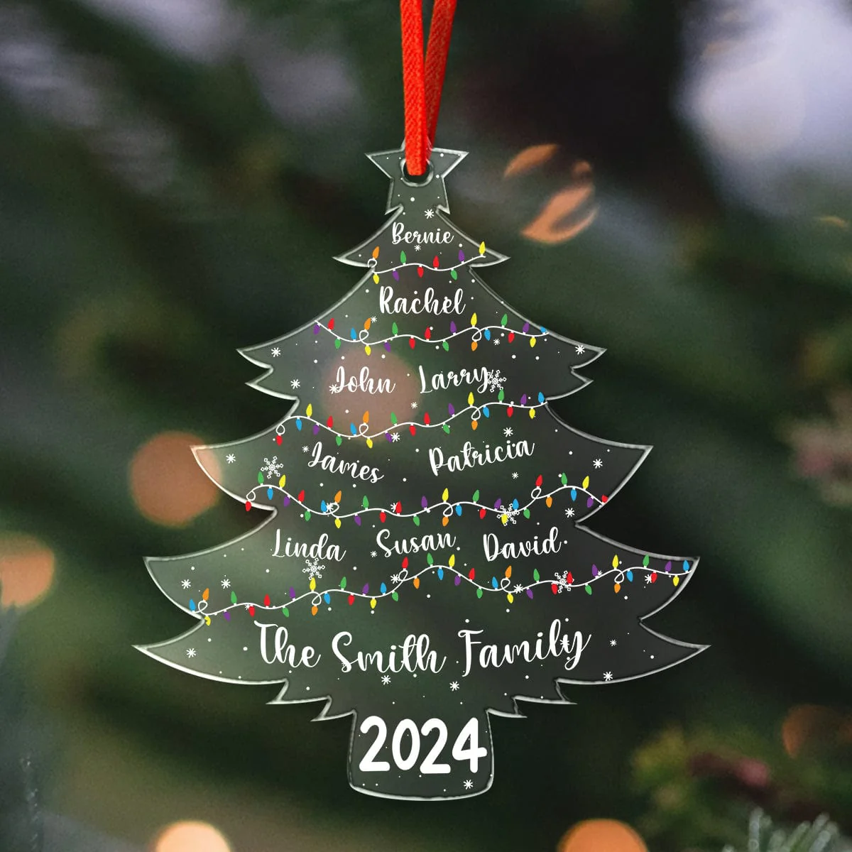 Christmas Tree With Family Names And Led Lights Personalized Acrylic Ornament HA75 891915 - Image 5