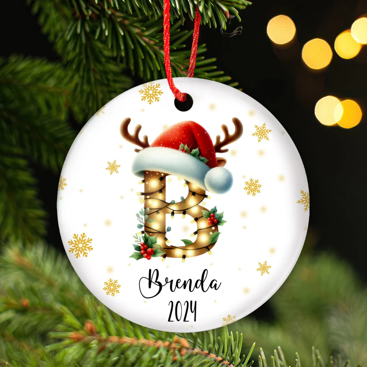 Custom Alphabet And Name Year Christmas Ceramic Ornament HA75 891759 - Image 3