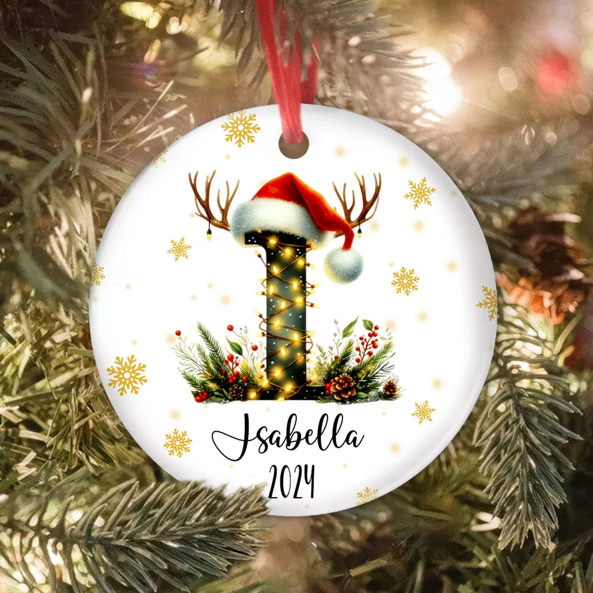 Custom Alphabet And Name Year Christmas Ceramic Ornament HA75 891759 - Image 5