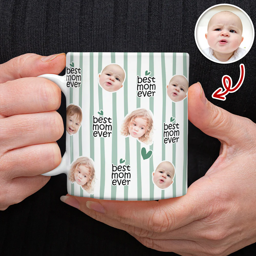 Custom Baby Face Best Mom Ever Print Full Mug - Personalized Gift for Mom, Grandma LM32 669021 - Image 5