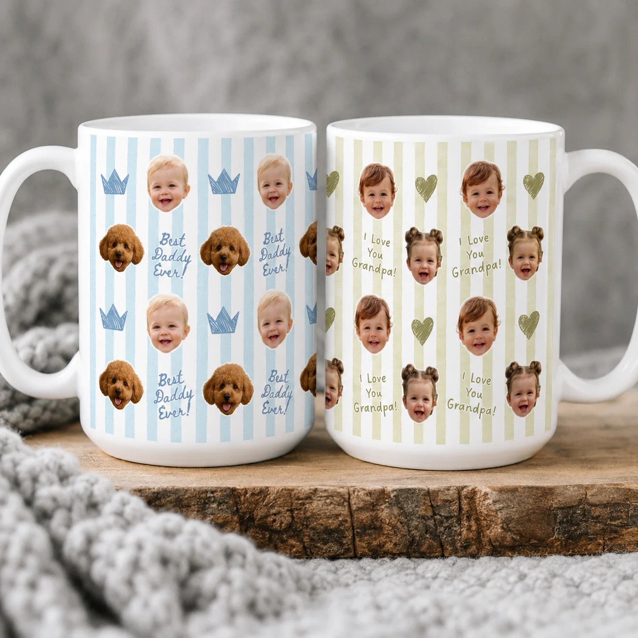 Custom Baby Face Mug for Grandpa Papa - Father's Day Gift, Pops Daddy gift LM32 668977