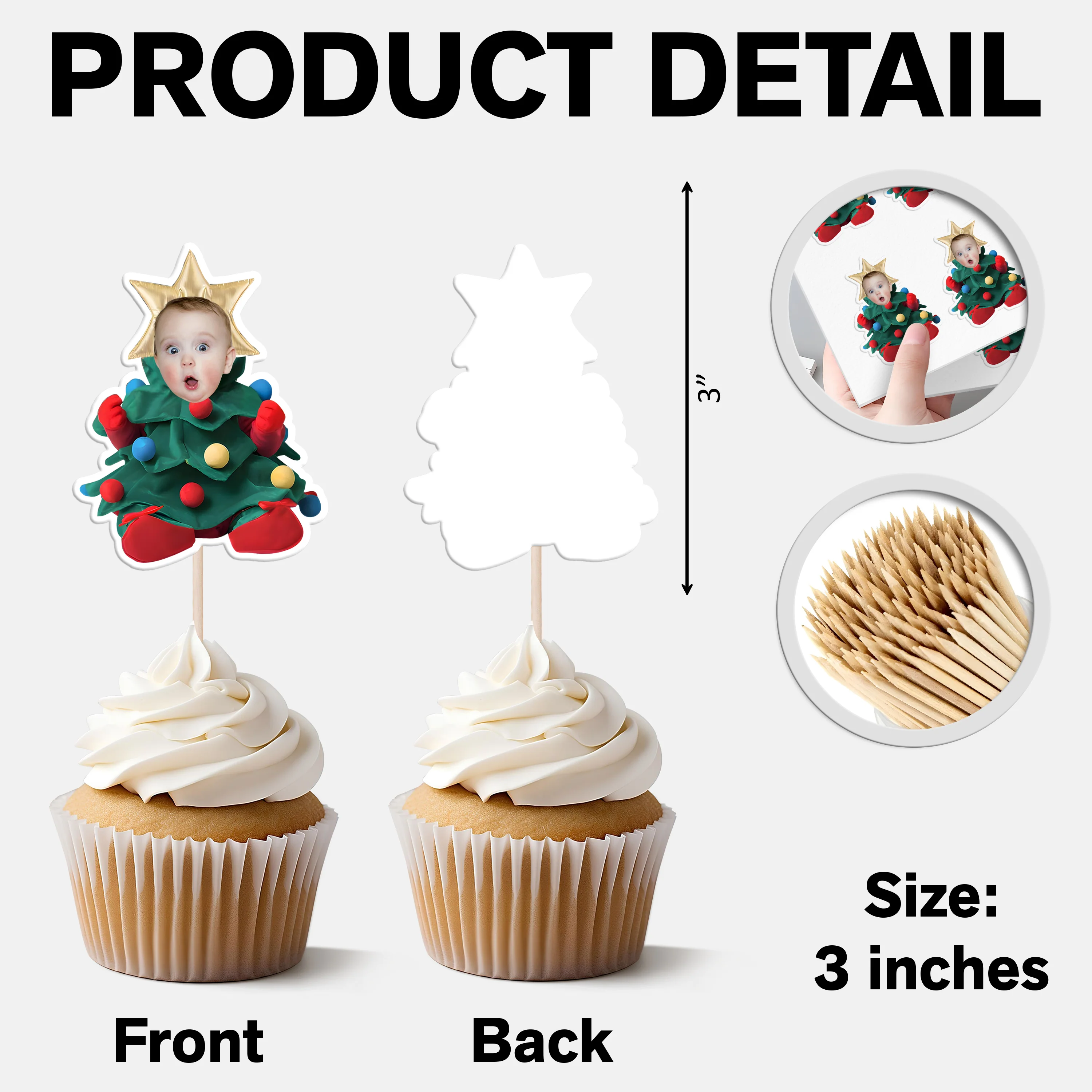 Custom Baby Photo You Are My Perfect Christmas Cupcake Toppers LM32 893911 - Image 8