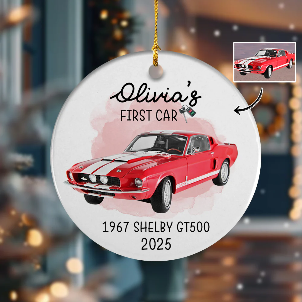 Custom Car Photo My First Car Keepsake Christmas Ceramic Ornament LM32 897381 - Image 2