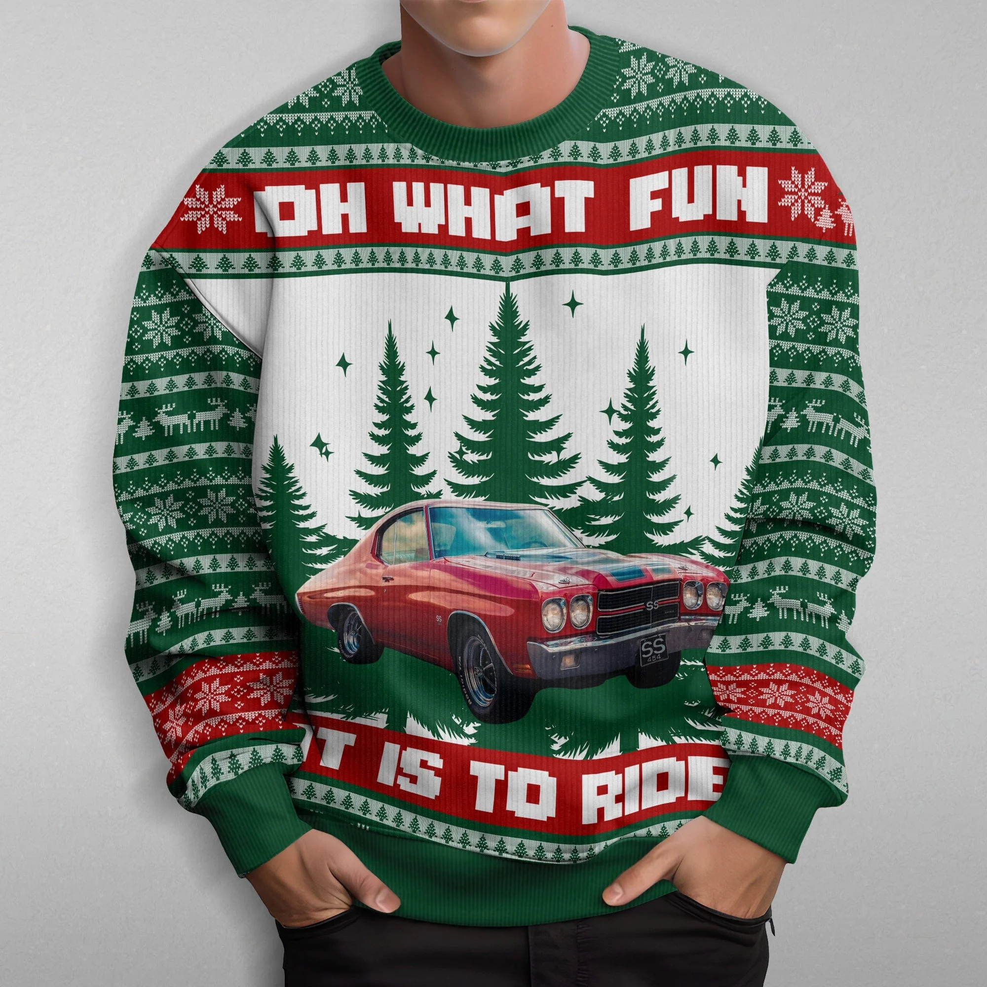 Custom Car Photo Oh What Fun It Is To Ride For Men, Car Lovers Sweater HA75 891879