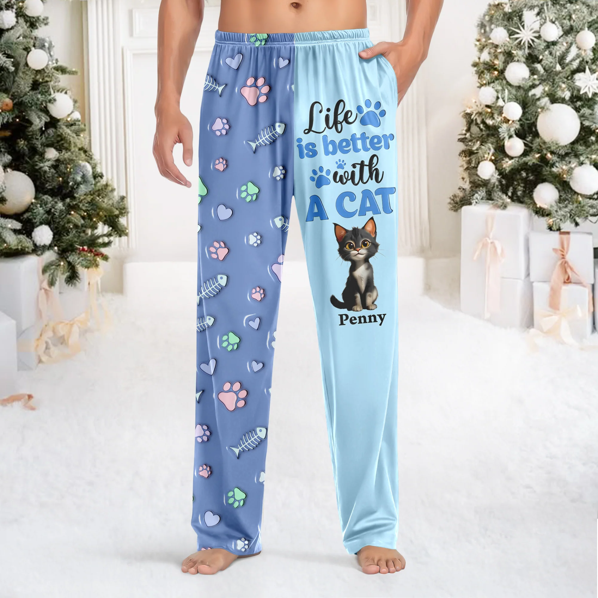 Custom Cat Name Life Is Better With Cats 3D Effect Sweatpants LM32 895931 - Image 3