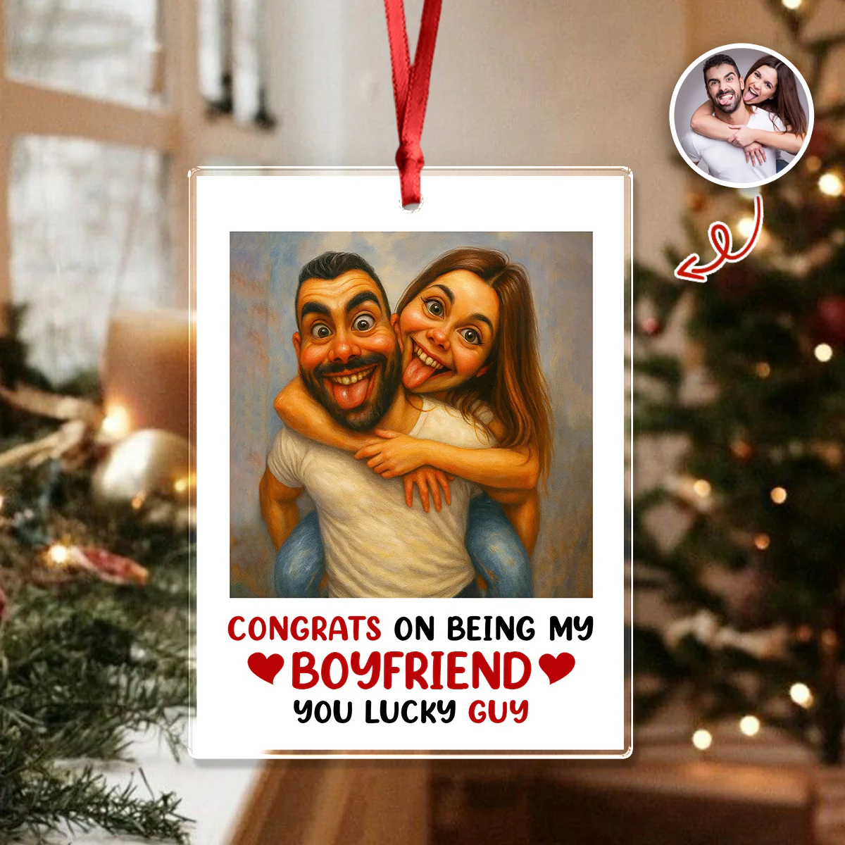 Custom Couple Photo Congrats On Being My Husband Acrylic Ornament LM32 895119 - Image 4