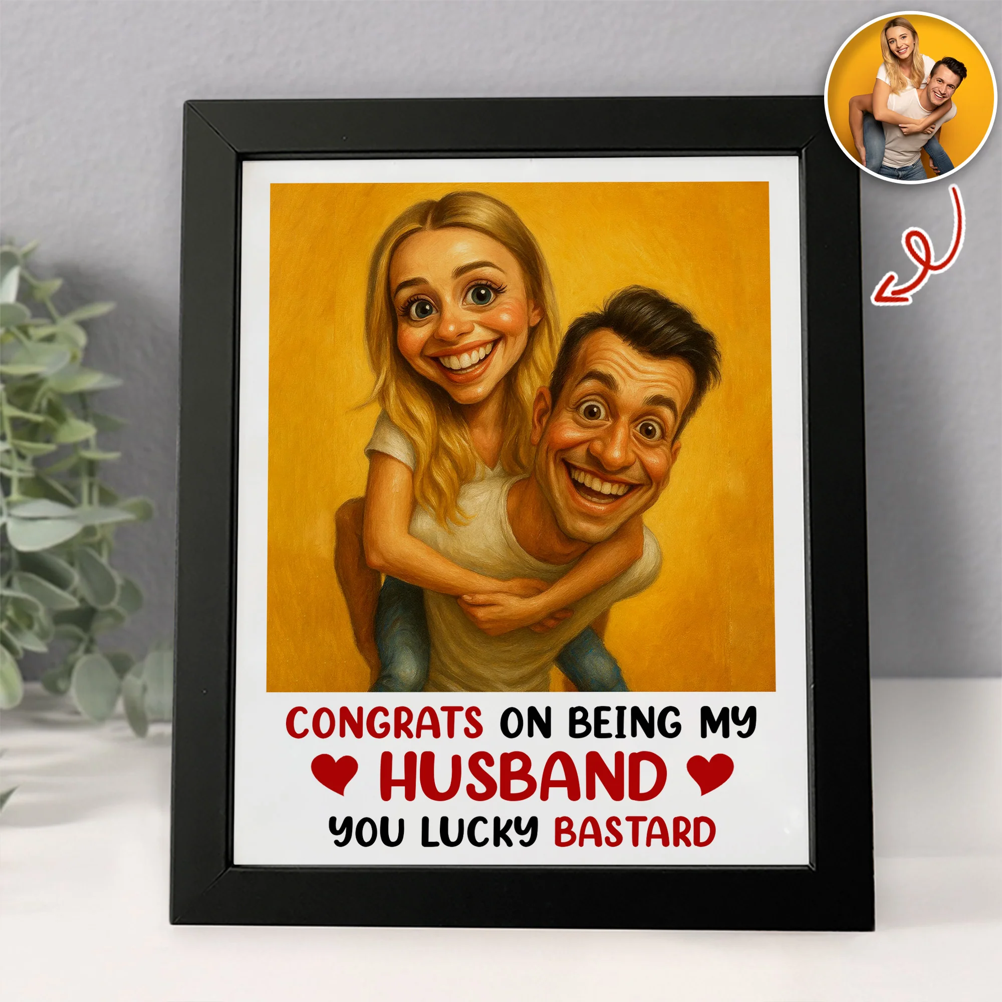 Custom Couple Photo Congrats On Being My Husband Picture Frame LM32 893921 - Image 2