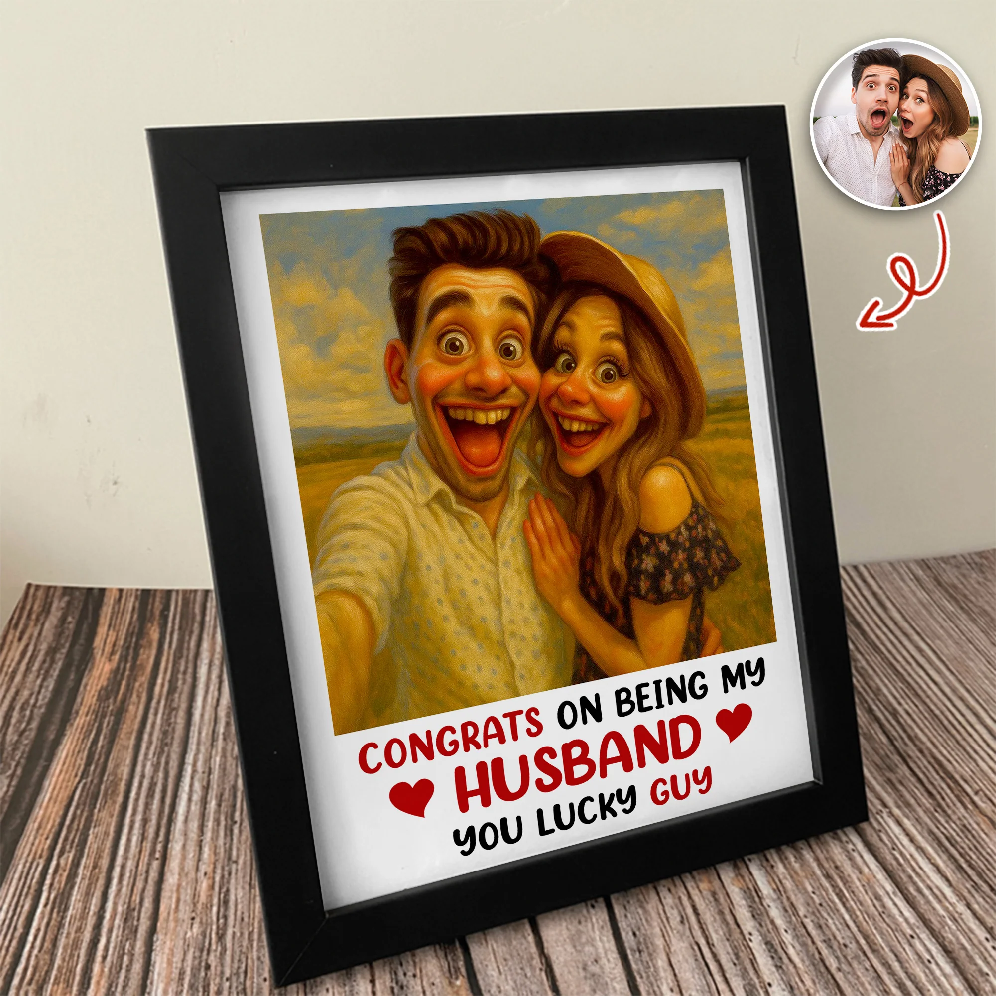 Custom Couple Photo Congrats On Being My Husband Picture Frame LM32 893921 - Image 4
