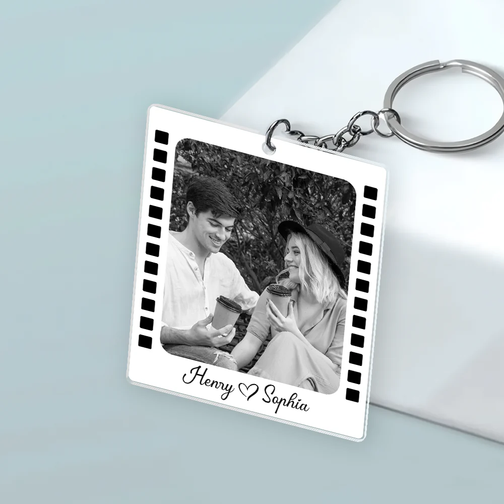 Custom Couple Photo Strip Acrylic Keychain - Personalized Valentine's Day Gift LM32 897429 - Image 6