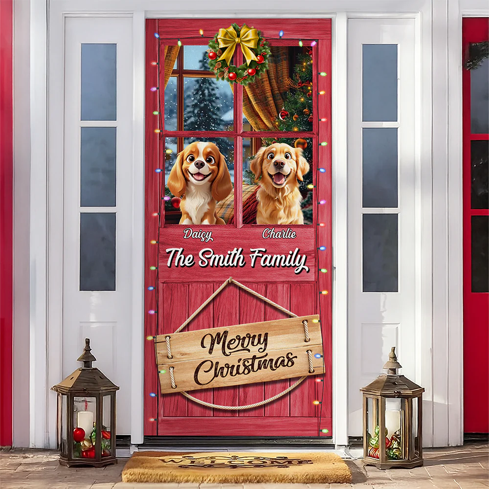 Custom Cute 3D Dog Merry Woofmas Christmas Decoration Door Cover LM32 897121 - Image 3