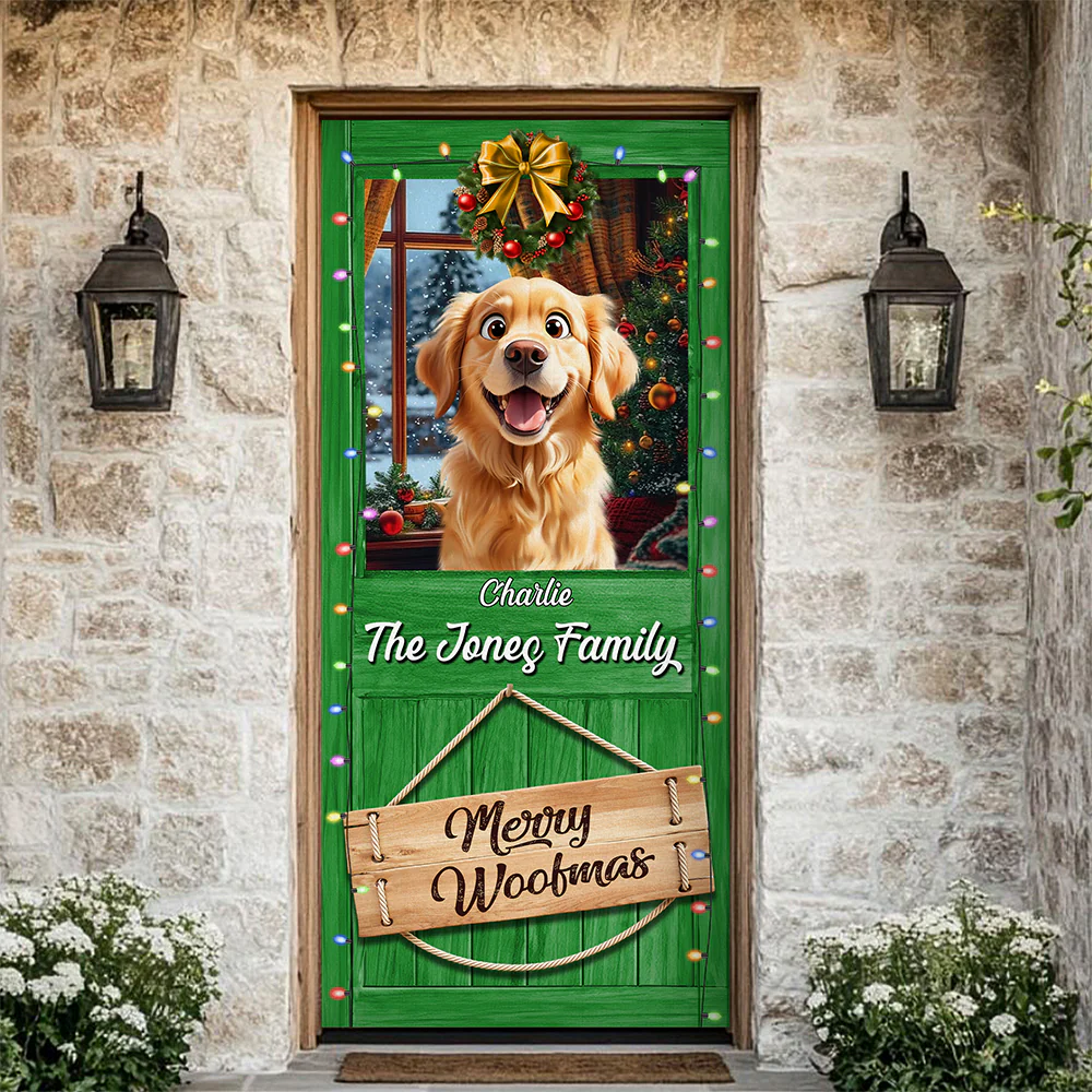 Custom Cute 3D Dog Merry Woofmas Christmas Decoration Door Cover LM32 897121 - Image 4