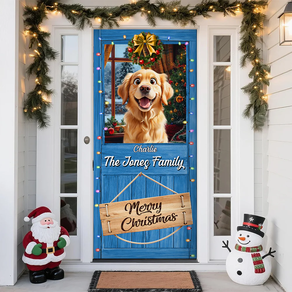 Custom Cute 3D Dog Merry Woofmas Christmas Decoration Door Cover LM32 897121 - Image 6