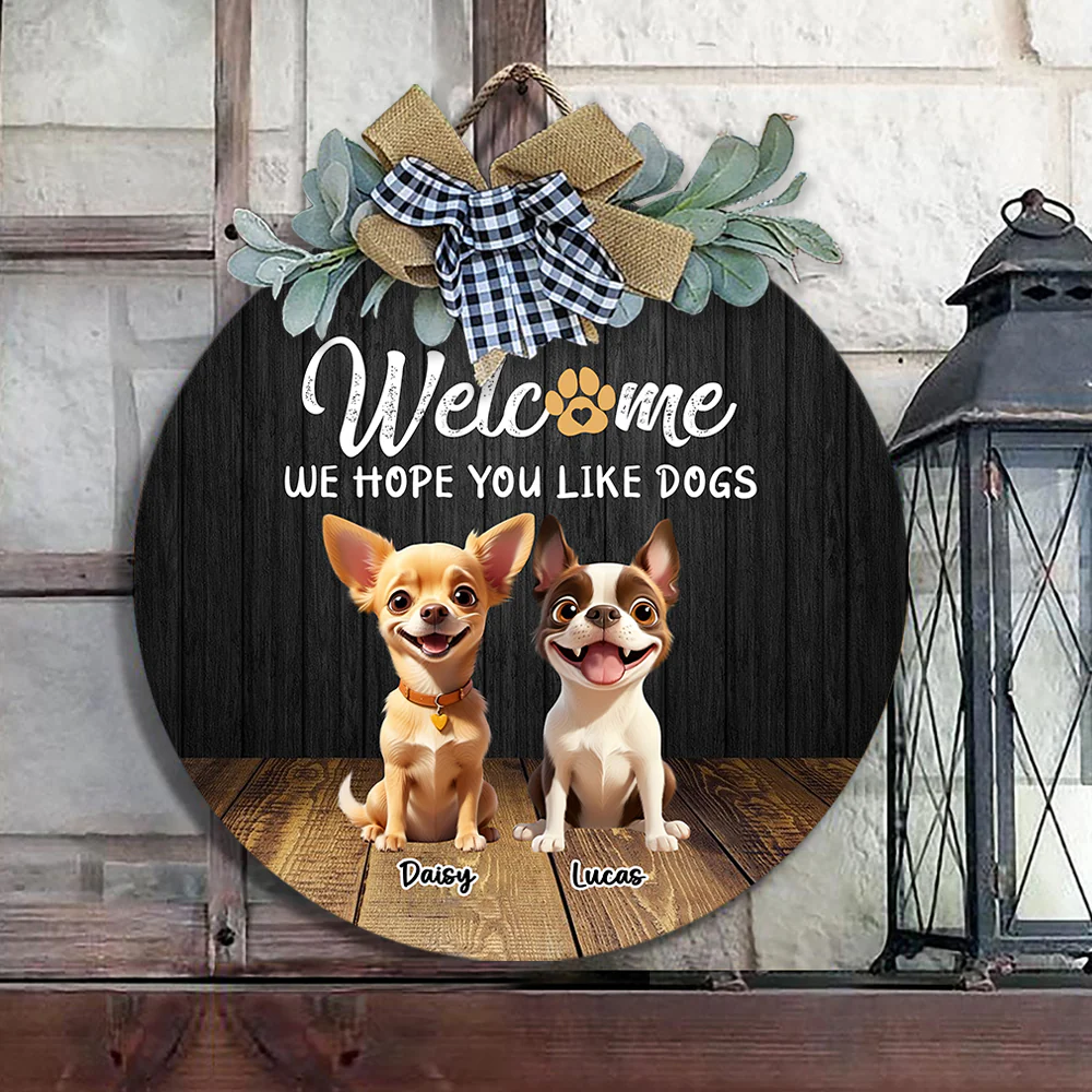 Custom Cute 3D Dog Welcome Home We Hope You Like Dogs Door Sign LM32 897257 - Image 6