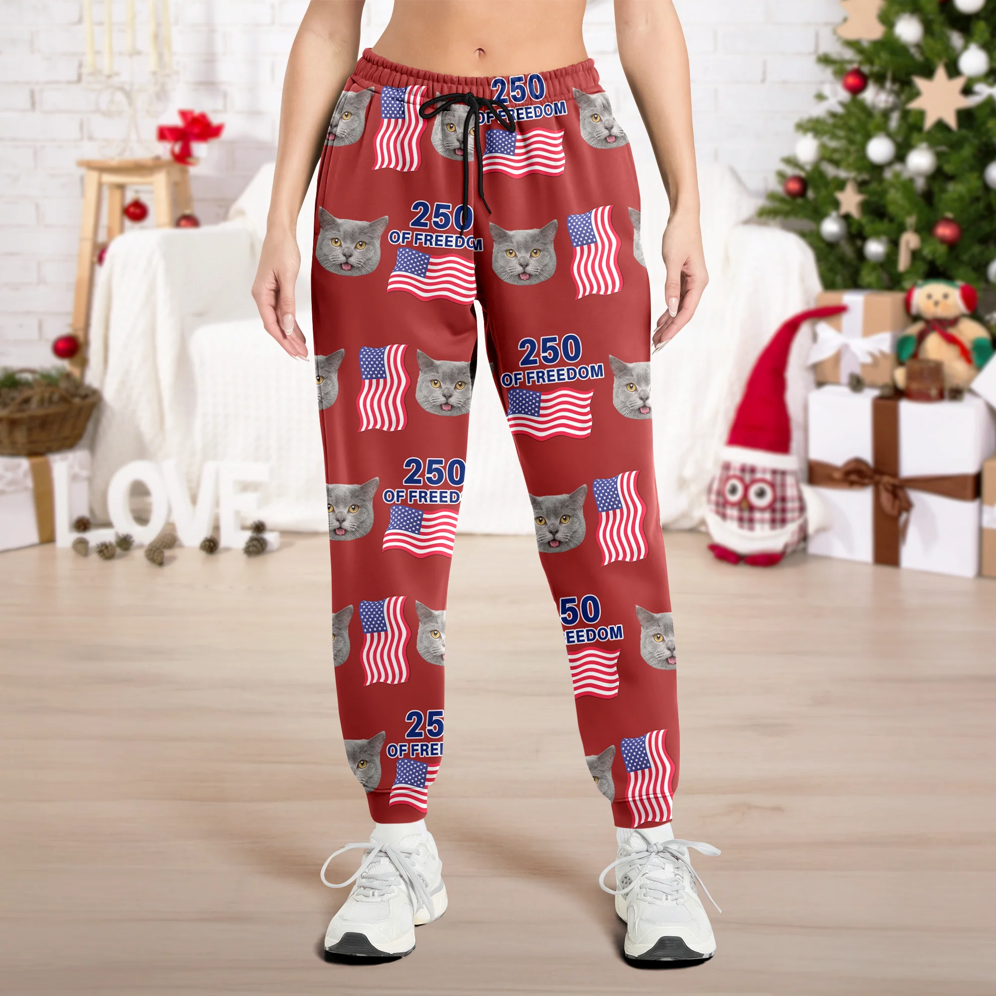 Custom Cute Cat Photo 250 Years of America Freedom Sweatpants LM32 895847 - Image 5