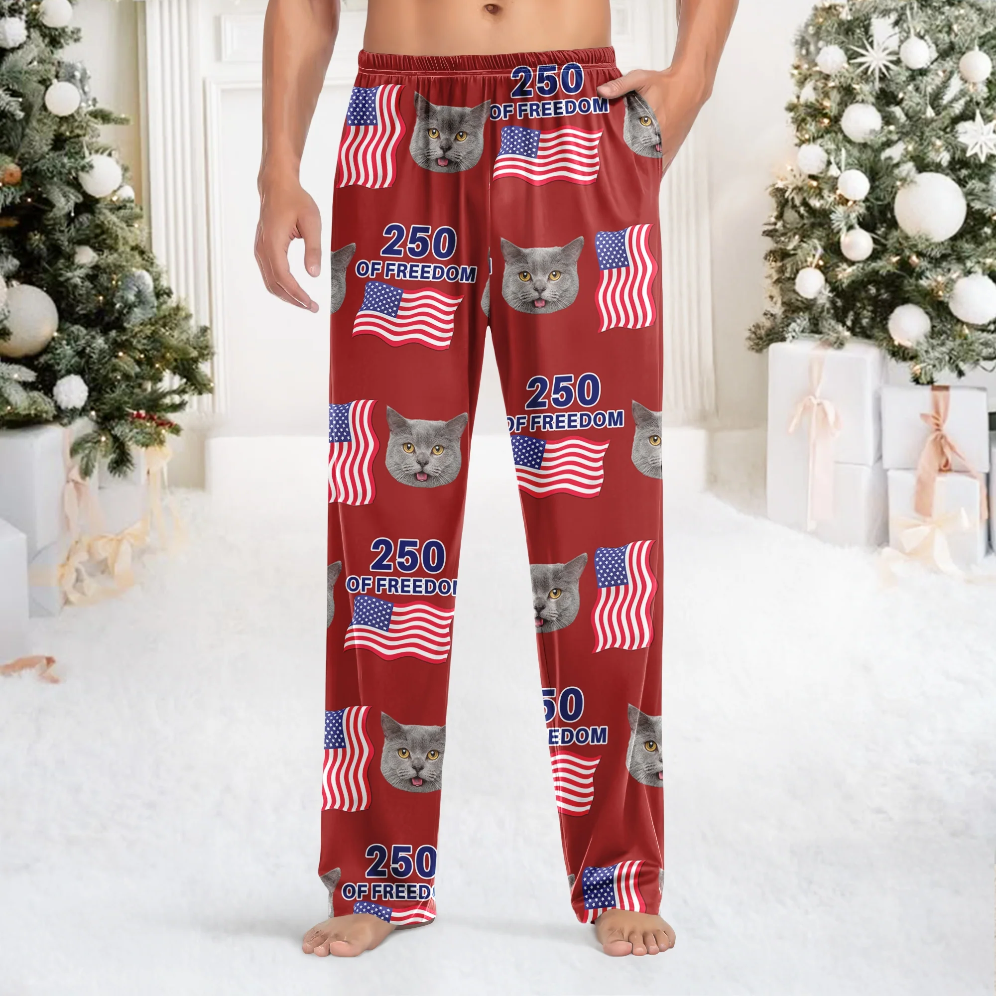 Custom Cute Cat Photo 250 Years of America Freedom Sweatpants LM32 895847 - Image 9