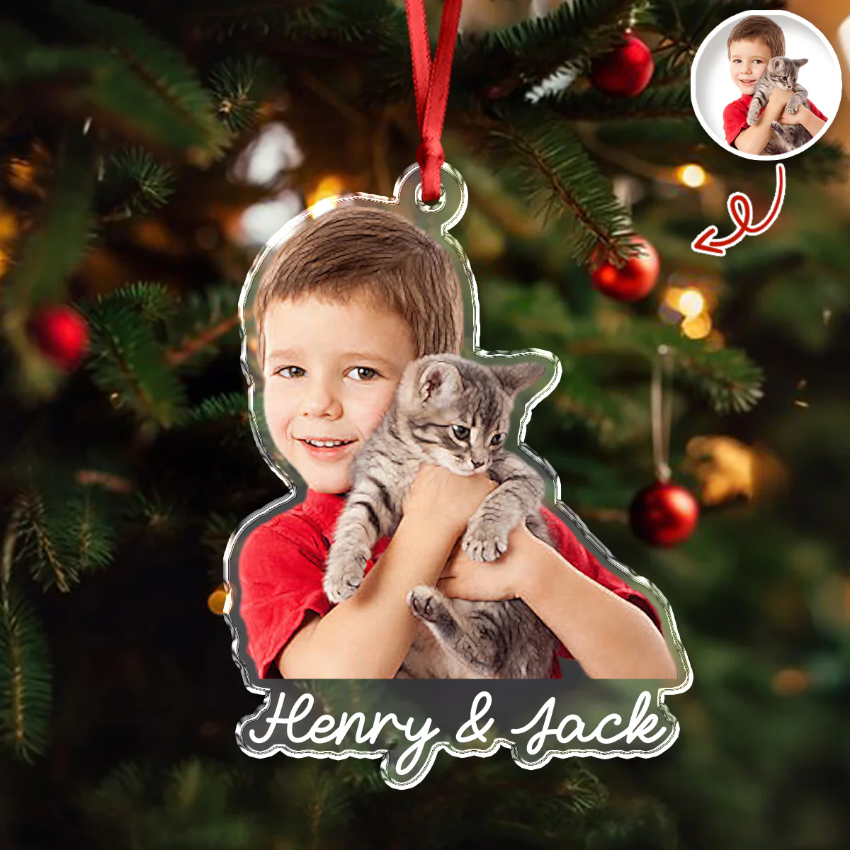 Custom Cute Cat Photo Memories 2025 Christmas Acrylic Ornament LM32 895989 - Image 6