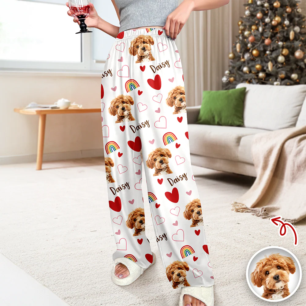 Custom Cute Dog Face Lovely Pattern Christmas Sweatpants For Dog Lovers LM32 895727 - Image 2