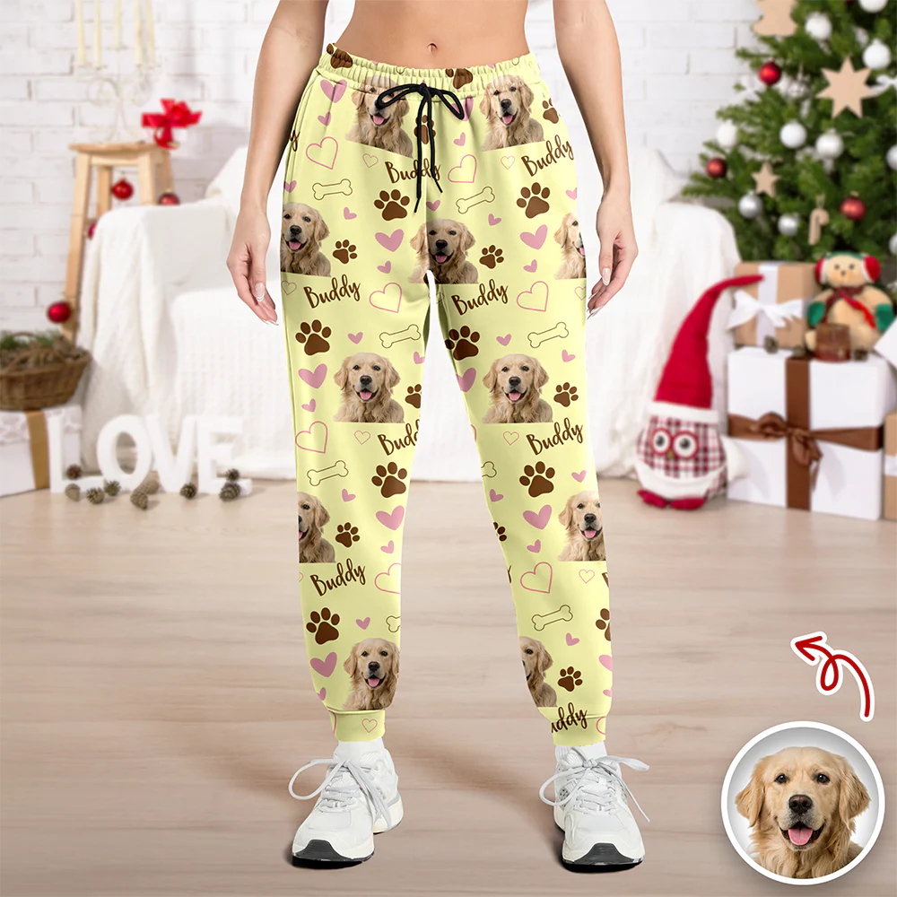 Custom Cute Dog Face Lovely Pattern Christmas Sweatpants For Dog Lovers LM32 895727 - Image 4