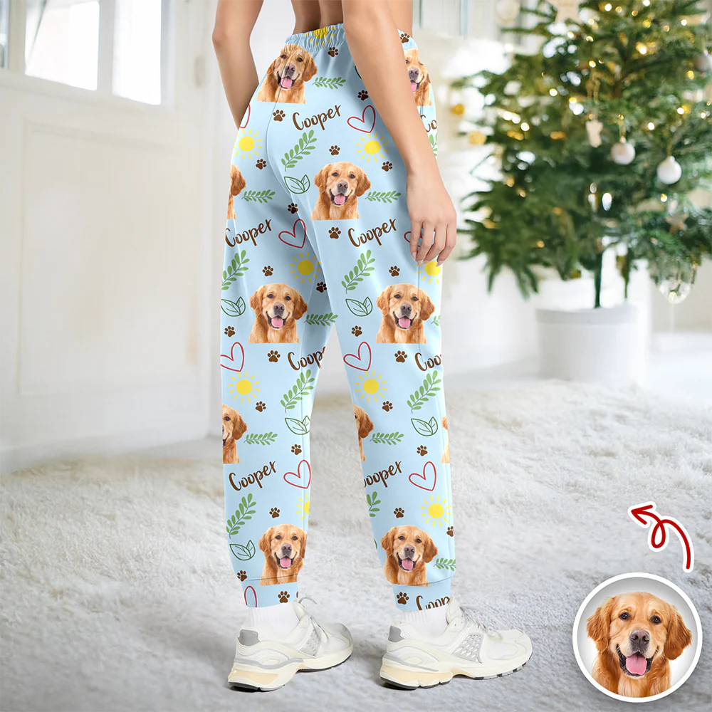 Custom Cute Dog Face Lovely Pattern Christmas Sweatpants For Dog Lovers LM32 895727 - Image 6