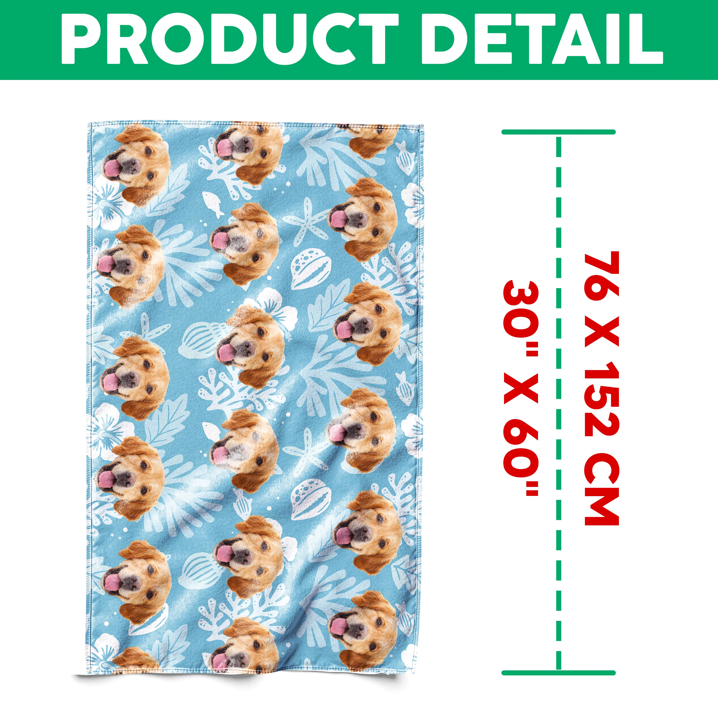 Custom Cute Dog Face Tropical Party Summer Beach Towels LM32 893441 - Image 7