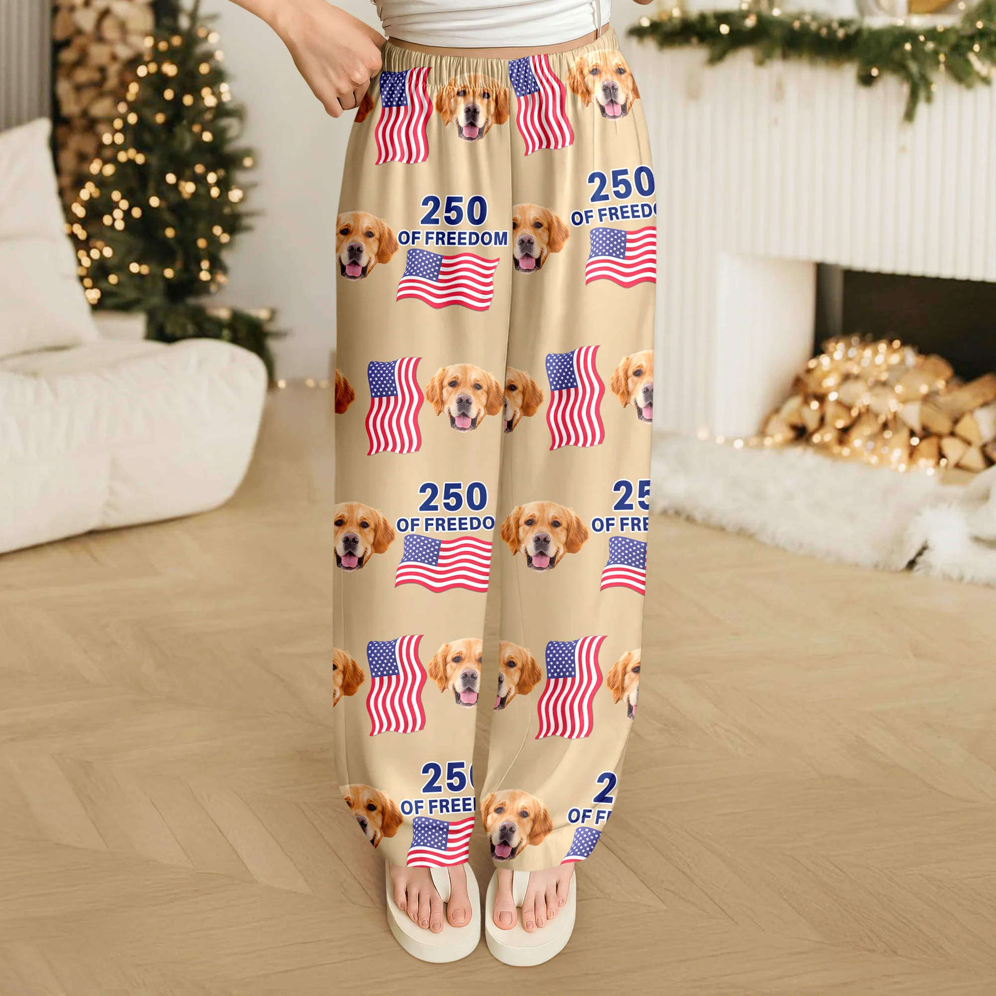 Custom Cute Dog Photo USA 250 Years Of Freedom Sweatpants LM32 895849 - Image 8