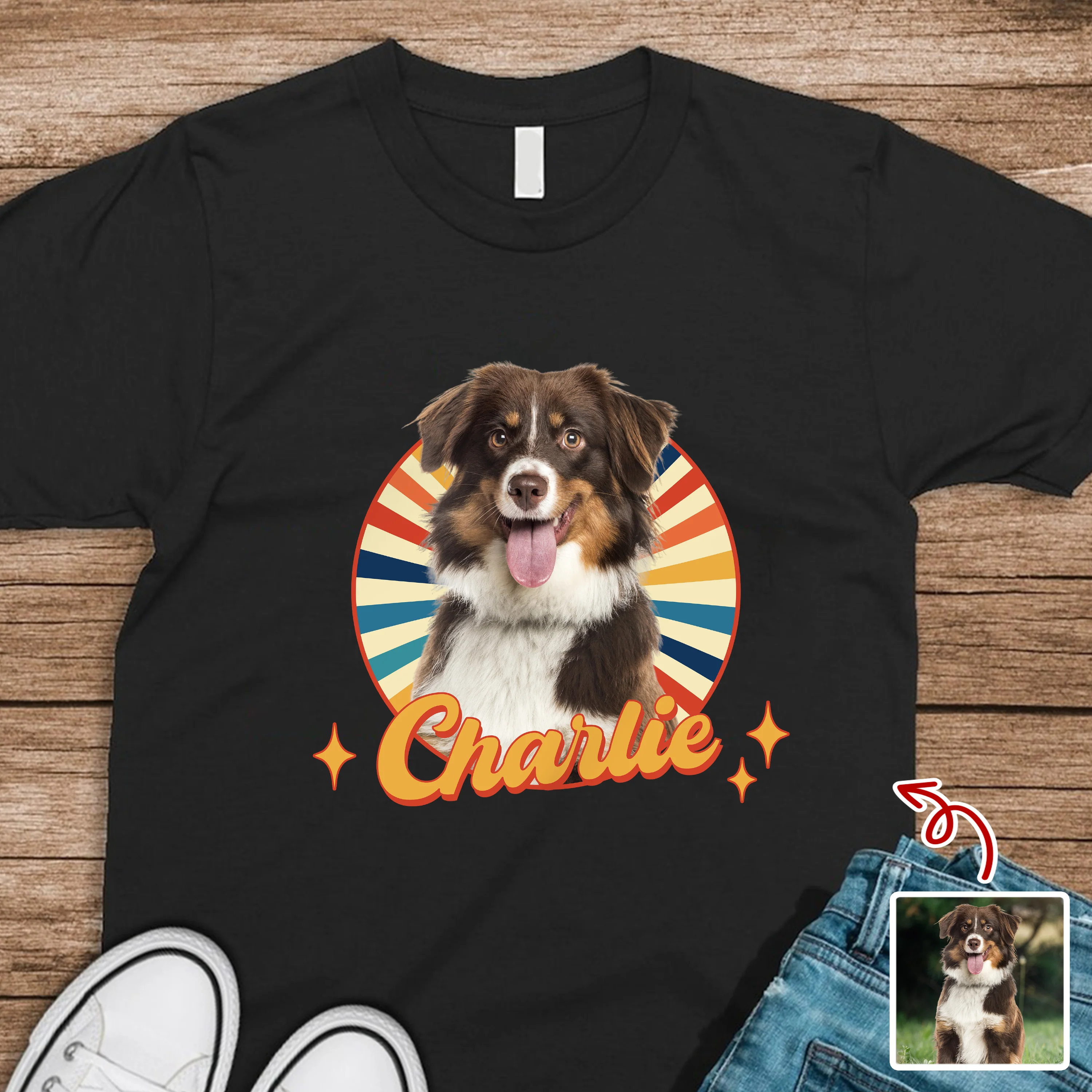 Custom Cute Dog Photo Retro Dark Shirt For Dog Lovers LM32 895645 - Image 6