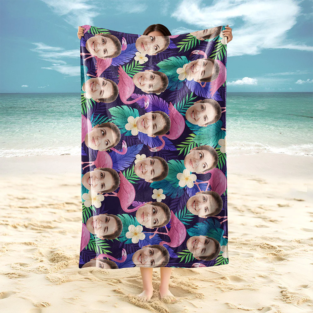 Custom Cute Human Face Tropical Party Summer Beach Towels LM32 893469 - Image 6