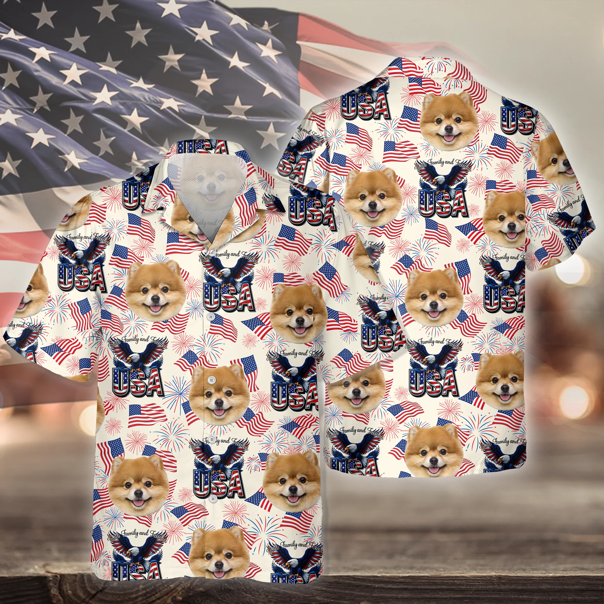 Custom Cute Photo 250 Years of America Freedom Family Hawaii Shirt LM32 897941 - Image 6