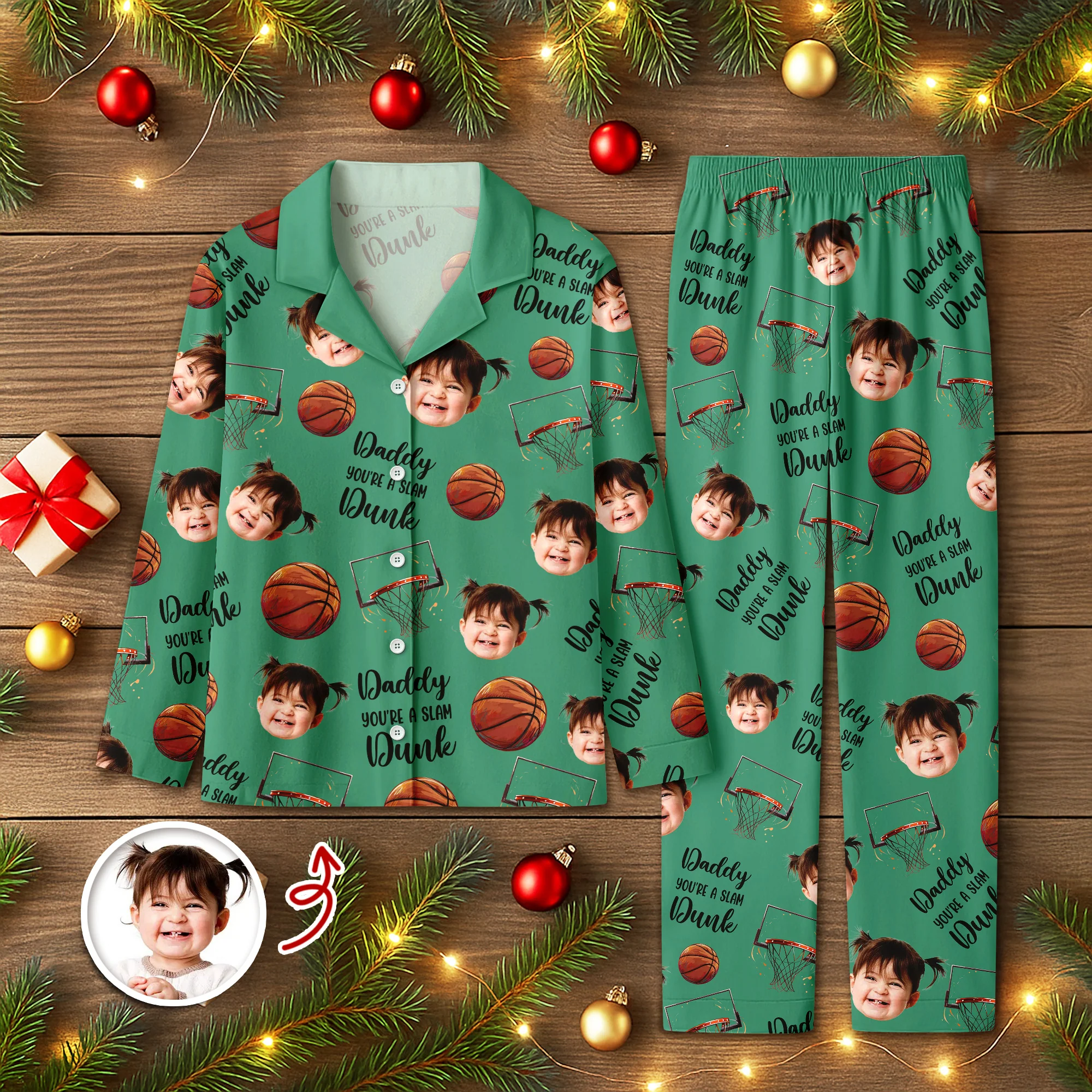Custom Cute Photo You're A Slam Dunk, Dad Pajamas LM32 895689 - Image 3
