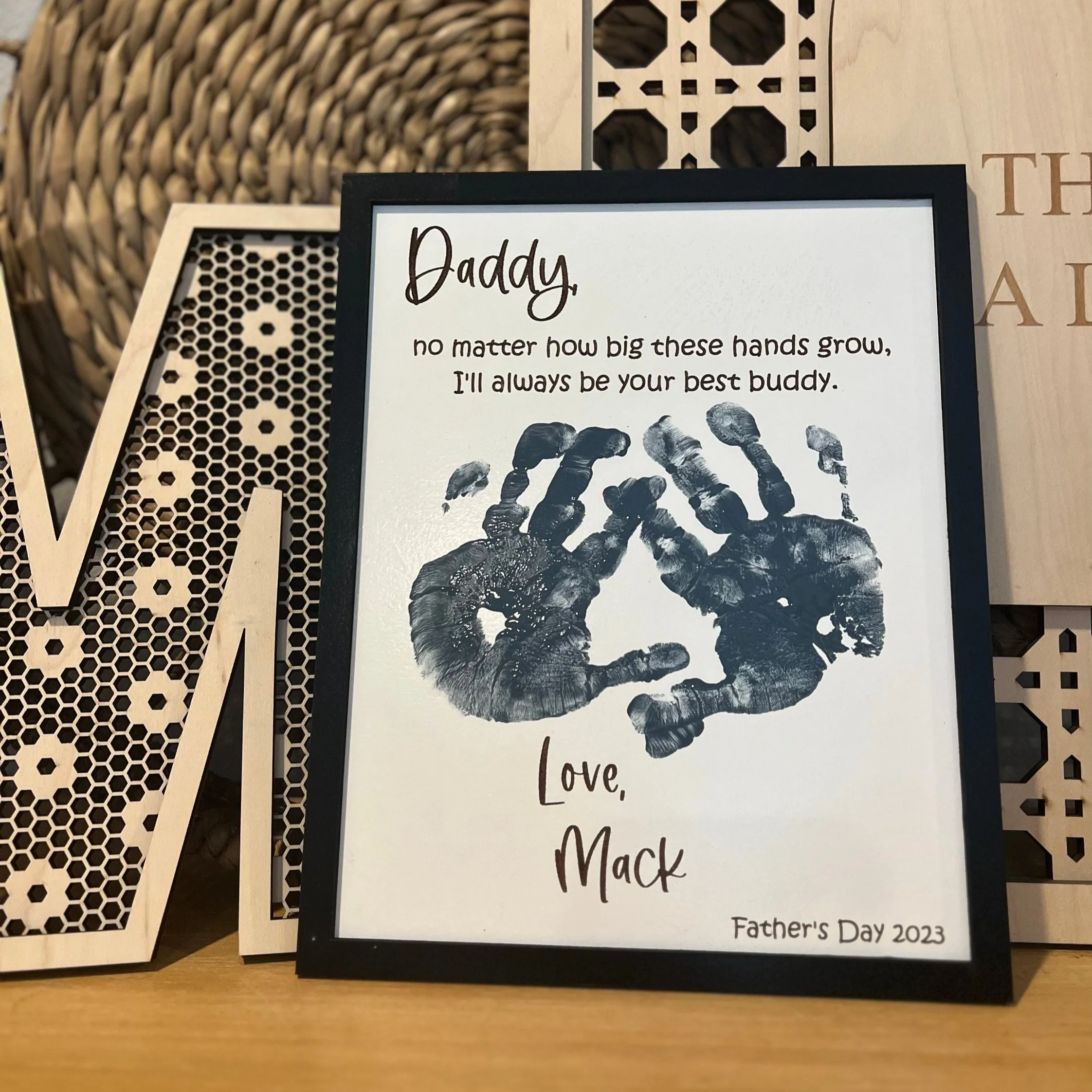 Custom DIY Wooden Always Be Daddy's Buddy - Father's Day Handprint Sign Gift LM32 668997 - Image 2