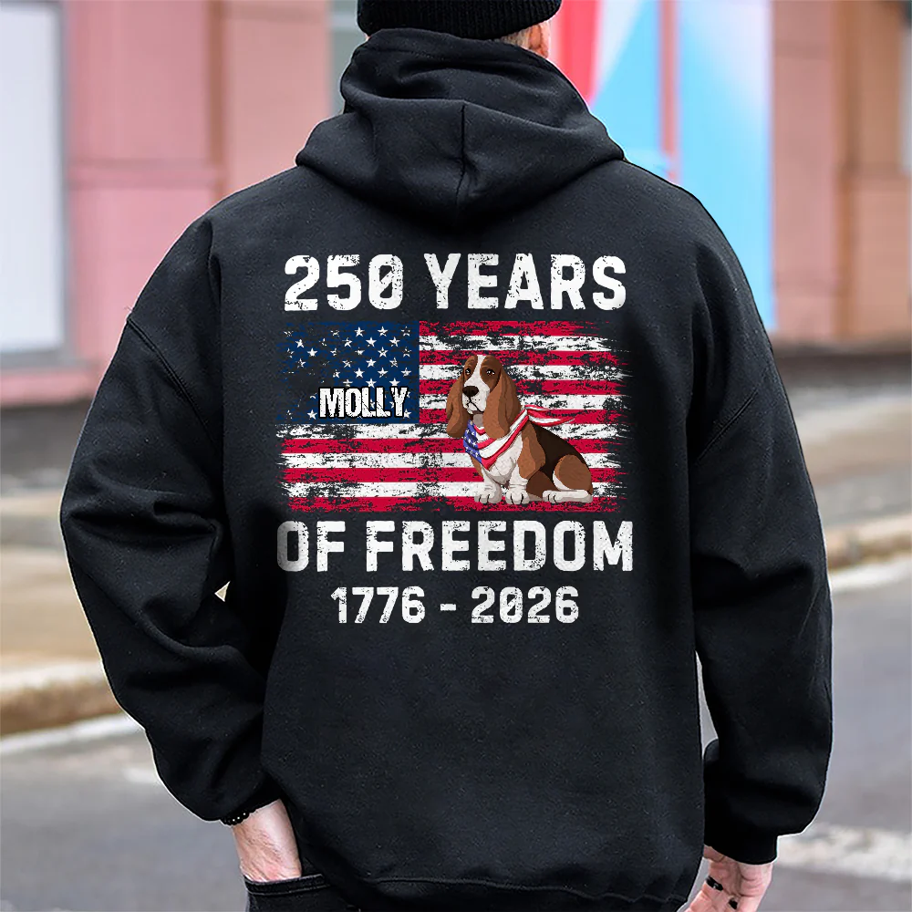 Custom Dog 250 Years of America Freedom Back Side Dark Shirt LM32 895315 - Image 5