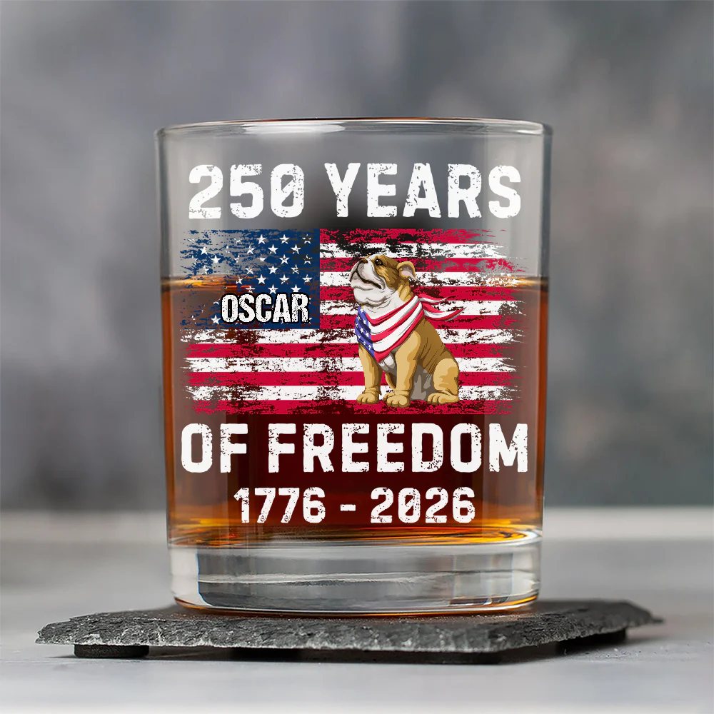 Custom Dog 250 Years of America Freedom Whiskey Glass For Dog Lovers LM32 895319 - Image 5