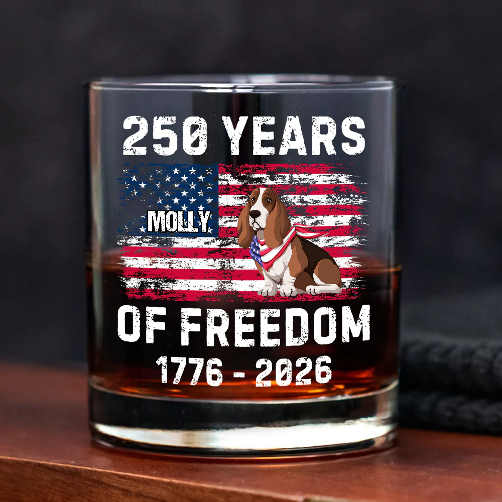 Custom Dog 250 Years of America Freedom Whiskey Glass For Dog Lovers LM32 895319 - Image 6