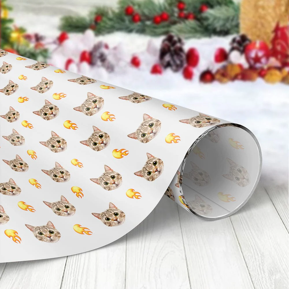 Custom Dog Cat Photo With Icon Decoration Wrapping Paper For Pet Lovers LM32 891961 - Image 7