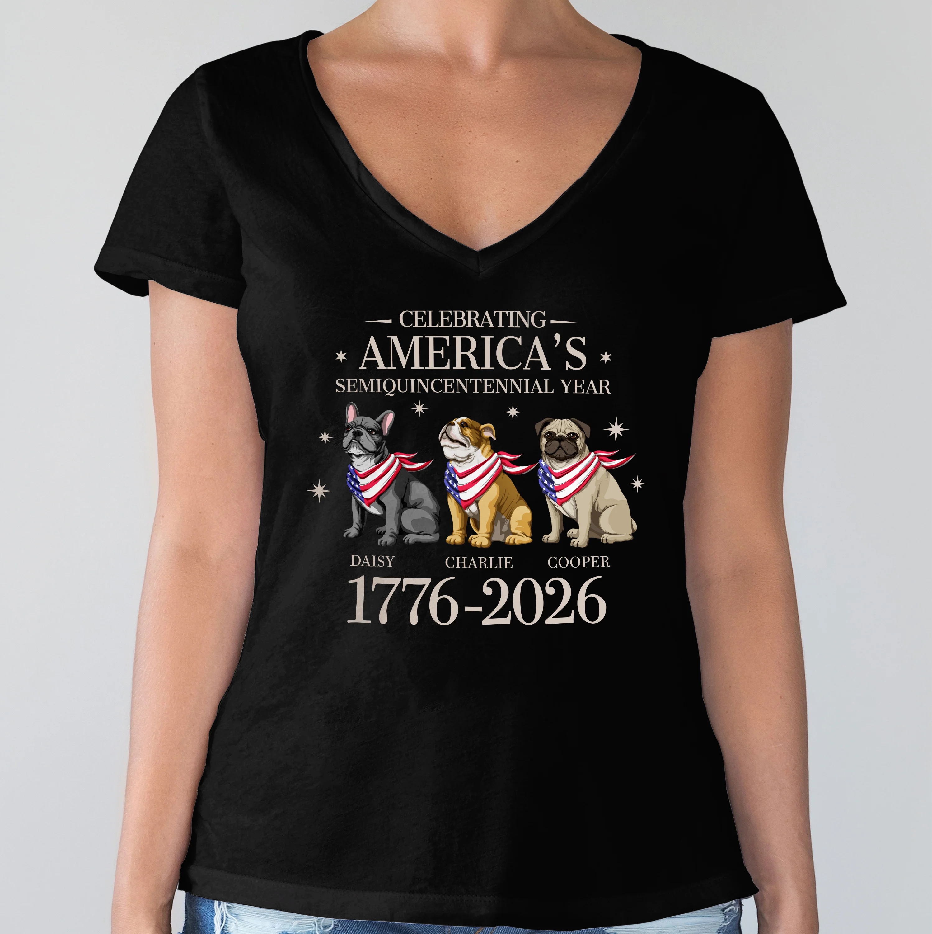 Custom Dog Celebrating America's Semiquincentennial Year Dark Shirt LM32 895165 - Image 7