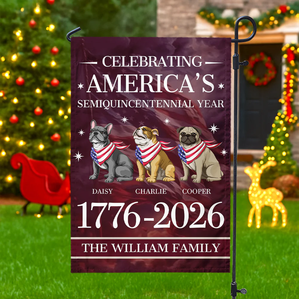 Custom Dog Celebrating America's Semiquincentennial Year Garden Flag LM32 895173 - Image 6